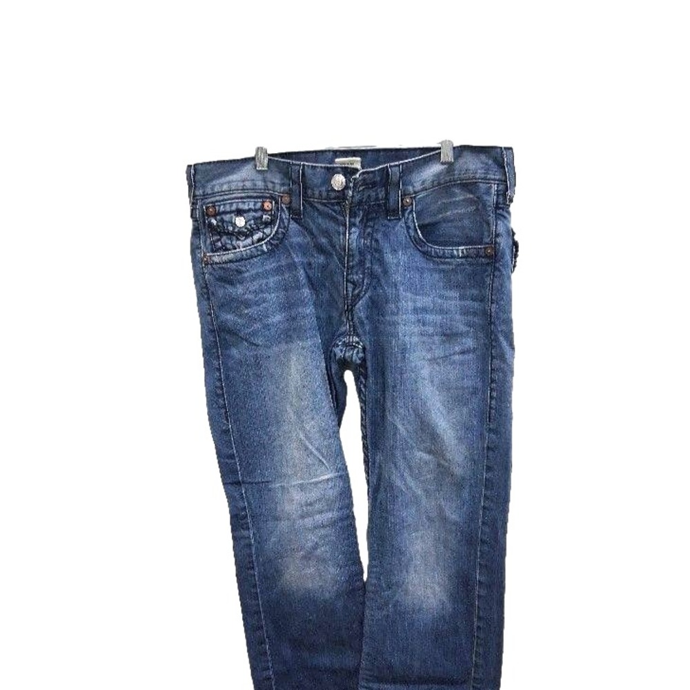 True Religion Men's Blue Distressed Skinny Jeans Size 34